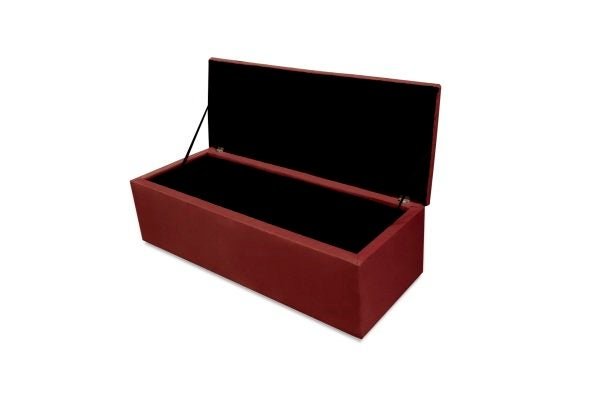 Recamier Calçadeira Baú Solteiro 0,90M Suede Bordo - 3