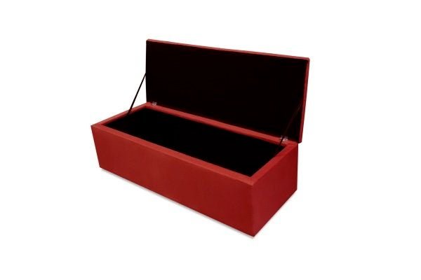 Recamier Calçadeira Baú Solteiro 1,00M Suede Vermelho - 3