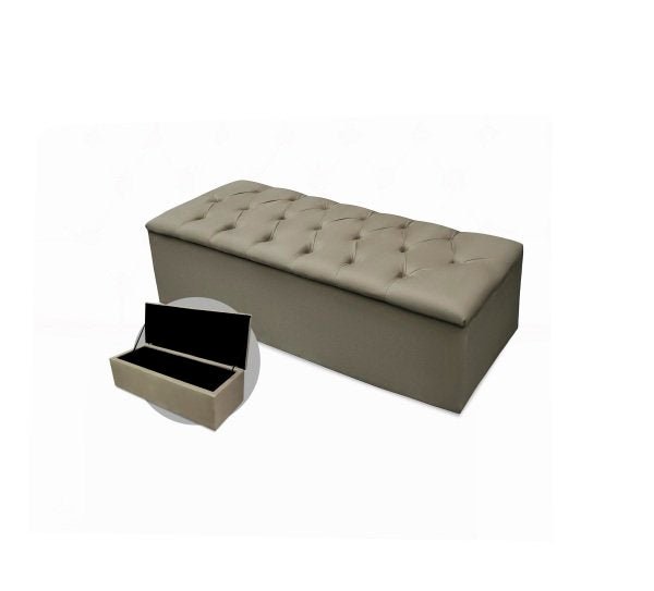 Recamier Calçadeira Baú Queen 1,60 Suede Bege - 1