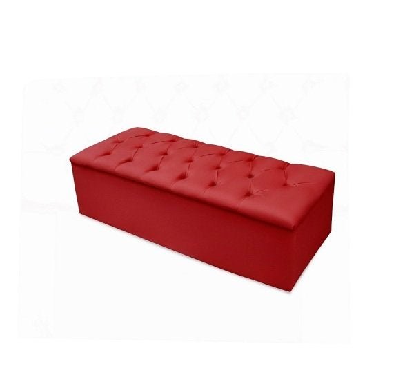 Recamier Calçadeira Baú King 1,95M Suede Vermelho - 2