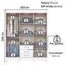 Ver imagem 4 de Guarda Roupa Casal 6 Portas 3 Gavetas 163 Cm B23 Branco Briz