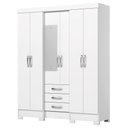 Ver imagem 1 de Guarda Roupa Casal 6 Portas 3 Gavetas 163 Cm B23 Branco Briz