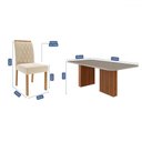 Ver imagem 3 de Mesa de Jantar 8 Lugares Ester Juliana com Vidro Ripado Cinamomo/off White/nude - Cimol