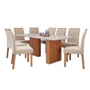 Ver imagem 2 de Mesa de Jantar 8 Lugares Ester Juliana com Vidro Ripado Cinamomo/off White/nude - Cimol