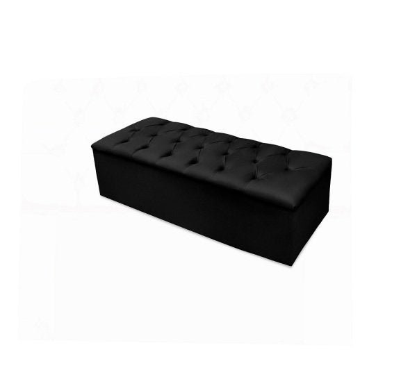 Recamier Calçadeira Baú Queen 1,60 Suede Preto - 2