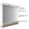 Armário para Banheiro 80cm com 02 portas e luminárias LED Cewal Branco/Patina - 3