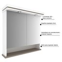 Ver imagem 3 de Armário para Banheiro 80cm com 02 Portas e Luminárias Led Cewal Branco/gianduia