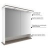 Armário para Banheiro 80cm com 02 Portas e Luminárias Led Cewal Branco/gianduia - 3