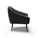 Ver imagem 4 de Kit 2 Poltronas Giovana Suede Preto Pés Palito de Ferro - D'Rossi