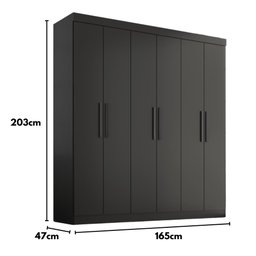 Guarda Roupa Casal Lisboa 6 Portas 2 Gav Onix - 4