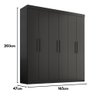 Guarda Roupa Casal Lisboa 6 Portas 2 Gav Onix - 4