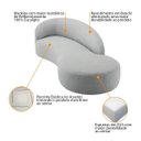 Ver imagem 4 de Divã Recamier Orgânico França 220cm Lado Direito Bouclé