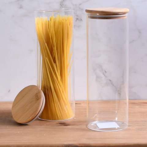 Pote Vidro Hipertextil C/ Tampa de Bambu 1,7l