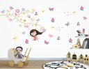 Ver imagem 1 de Adesivo de Parede Infantil Menina no Balanço da Árvore