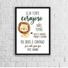 Quadro Infantil Tema Safari Seja Forte e Corajoso 33x24cm - 1