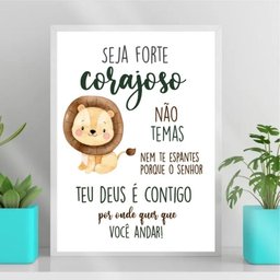 Quadro Infantil Tema Safari Seja Forte e Corajoso 33x24cm - 2