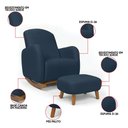 Ver imagem 3 de Poltrona Amamentação Balanço Madeira e Puff Jhessy Suede D03 - D'rossi