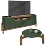 Mesa de Centro 006008 e Rack Para TV 011080 Verde Oliva Cedro DCASA - 1