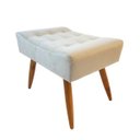 Ver imagem 2 de Puff Banqueta Retangular Decorativo para Sala Quarto Penteadeira Bege Pé Natural