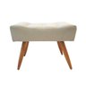 Puff Banqueta Retangular Decorativo para Sala Quarto Penteadeira Bege Pé Natural - 1