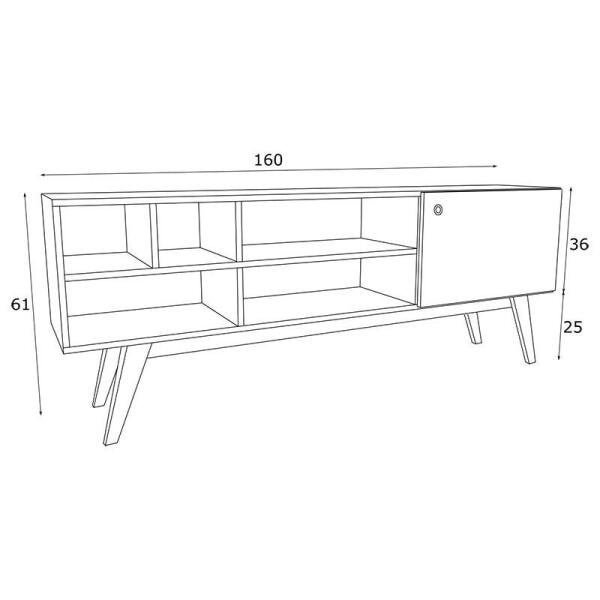 Rack para TV até 60 Polegadas Polegadas Retrô-Estilare - Branco - 2