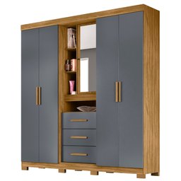 Guarda Roupa Casal Eldorado 5 Portas Freijó Cinza Moval - 6