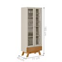 Ver imagem 3 de Cristaleira Retrô Marsala 185cm Nature Off White com Vidro para Sala