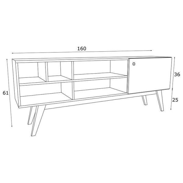 Rack para TV até 60 Polegadas Polegadas Retrô-Estilare - Preto - 2