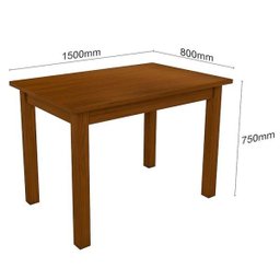 Conjunto de Mesa 1,50 com 6 Cadeiras tecido 413- Belini - Imbuia - 2