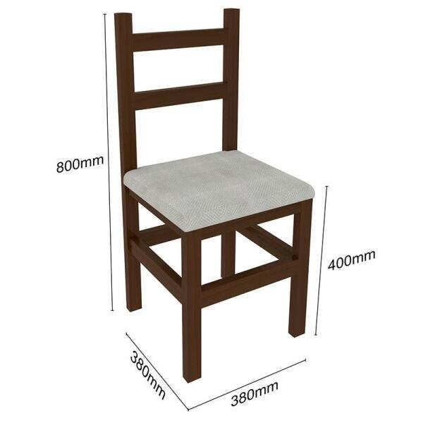 Conjunto de Mesa 1,50 com 6 Cadeiras tecido 413- Belini - Imbuia - 3