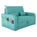 Ver imagem 5 de Sofá-Cama Lyon 1 Lugar com Baú Veludo Verde Menta 140cm Abertura Frontal para Sala