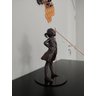 Estatueta Fearless Girl Bolsa De Valores de Nova York Mercado Financeiro - 20cm - Bronze Envelhecido - 10
