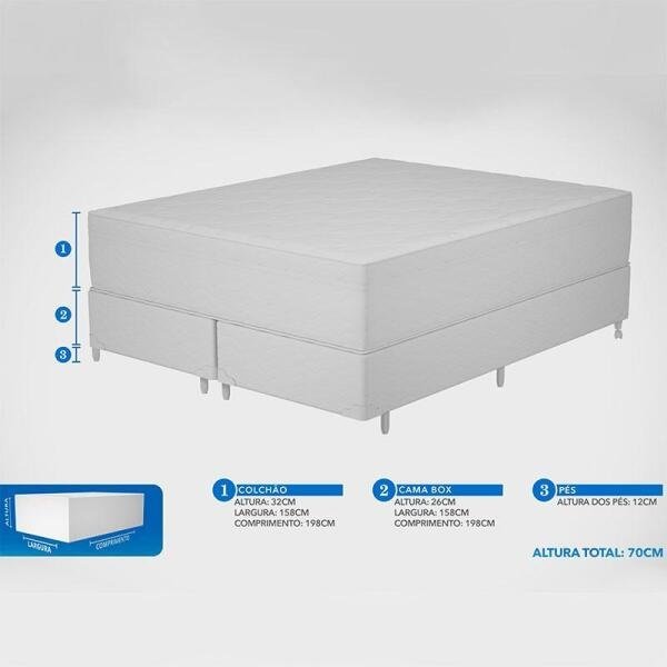 Cama Queen Outback Plw Euro 58x158x198 Ch1 INMETRO 005808/2017 - Pelmex - Bege / Marrom - 4