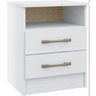 Mesa de Cabeceira com 2 Gavetas 1300A-Castro - Branco Texturizado - 1