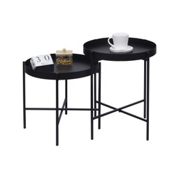 Mesa de Apoio Bandeja Sofá Cama Redonda 40x50cm Média Collie - Preto - 7