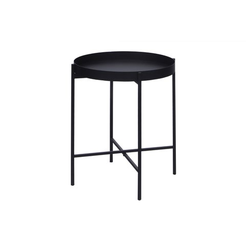 Mesa de Apoio Bandeja Sofá Cama Redonda 40x50cm Média Collie - Preto