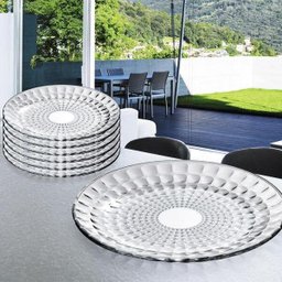 Conjunto de Pratos 7 peças Bubble-Euro Home - Transparente - 5