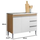 Ver imagem 2 de Balcão de Pia Andréia 100 Cm Amêndoa Branco - Ajl