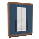 Ver imagem 2 de Roupeiro Solteiro Valência 4 Portas com Espelho 161x214cm Freijó/Azul 240851