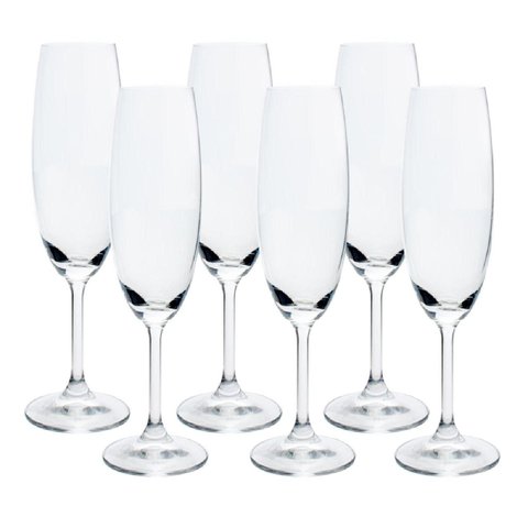 Jogo 6 Taças para Champanhe Anna em Cristal Ecológico 220ml - Bohemia