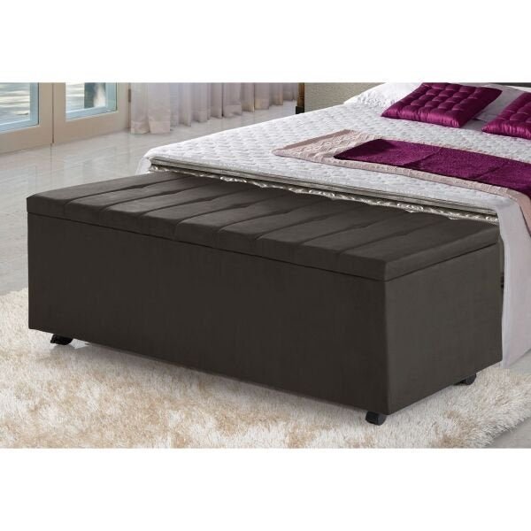 Recamier Cama de Casal Tokyo 1,30M Suede Marrom - R.A Estofados - 1