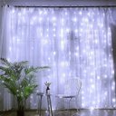 Ver imagem 4 de Kit 3 Cortina 500 Leds Fixa 4m Branco Frio C/ Fio Branco 127v