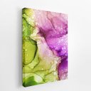 Ver imagem 2 de Tons de Verde e Roxo Abstrato Tinta Quadro Canvas 140x90cm