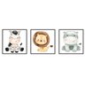 Kit 3 Quadros Decorativos Zoológico Animais Infantil 2 - Não - M - 1