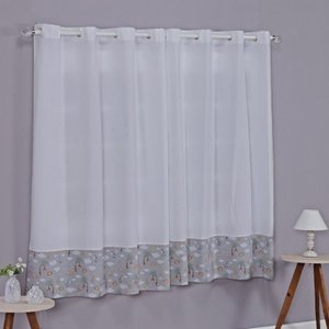 Cortina Baby 2 Metros Quarto de Bebê Infantil Menino Menina Varão Simples:safari Cinza