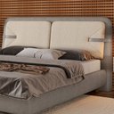 Ver imagem 1 de Cabeceira Casal Yun Facto Cinza / Linho Off White - Sallar Home