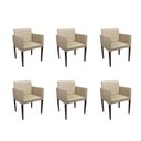 Ver imagem 1 de Kit 6 Poltronas Nina Executiva em Tecido Sintético - Bege