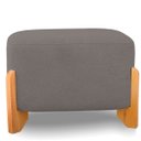 Ver imagem 5 de Puff Oval Pé de Madeira Decorativo para Sala Orgânico Confortável e Reforçado Bouclé Fluffy