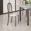 Ver imagem 2 de Kit 4 Cadeiras Tubular 96x36x41 cm Iris B Prata Botanic Bege/Mart