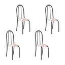 Ver imagem 1 de Kit 4 Cadeiras Tubular 96x36x41 cm Iris B Prata Botanic Bege/Mart